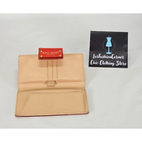 Kate Spade Women's Orange Leather Wellesley Stacy Leather Bifold Wallet 2143 - Picture 7 of 9